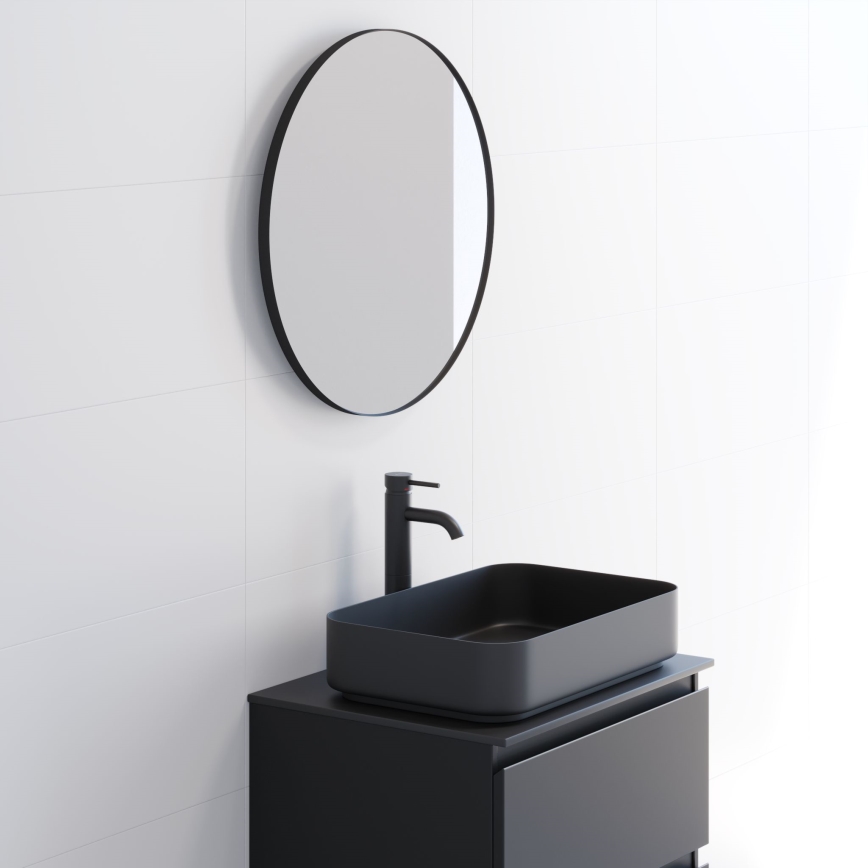 BATH DELUXE 01-060-09-02-00 - Badezimmerspiegel BORGSTED d 60 cm schwarz