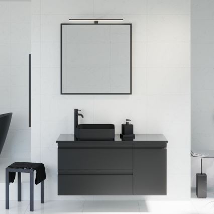 BATH DELUXE 01-080-05-02-00 - Badezimmerspiegel BORGSTED 80x80 cm schwarz