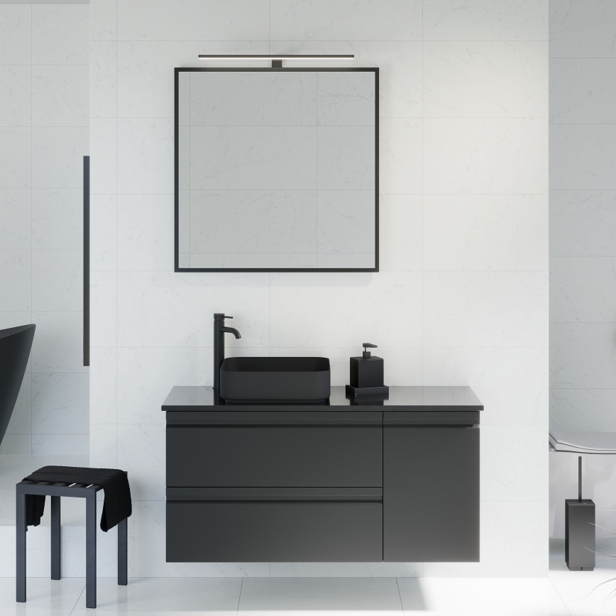 BATH DELUXE 01-080-05-02-00 - Badezimmerspiegel BORGSTED 80x80 cm schwarz