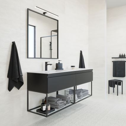 BATH DELUXE 01-080-05-02-00 - Badezimmerspiegel BORGSTED 80x80 cm schwarz