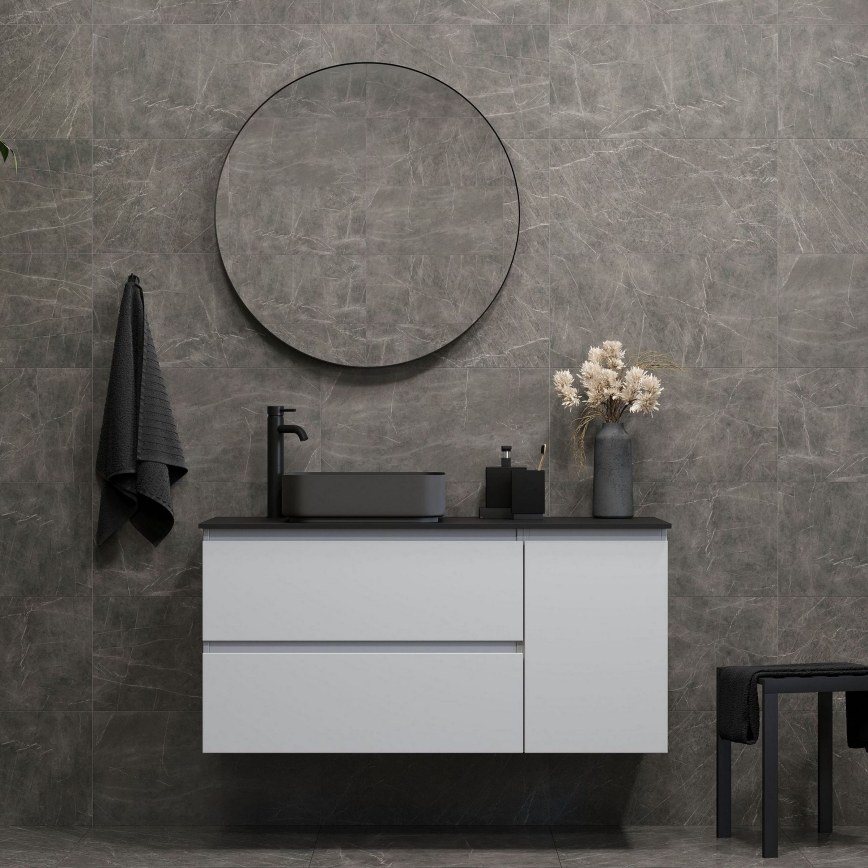 BATH DELUXE 01-080-09-02-00 - Badezimmerspiegel BORGSTED d 80 cm schwarz
