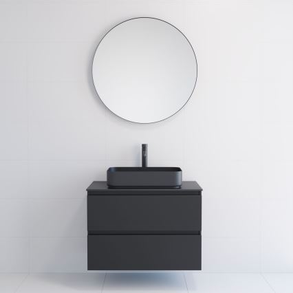 BATH DELUXE 01-080-09-02-00 - Badezimmerspiegel BORGSTED d 80 cm schwarz