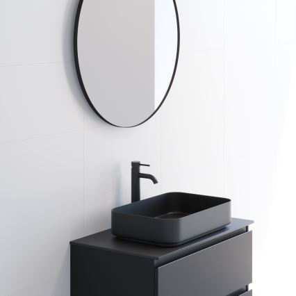 BATH DELUXE 01-080-09-02-00 - Badezimmerspiegel BORGSTED d 80 cm schwarz