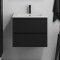 BATH DELUXE 03-060-63-02-01 - Badezimmerschrank mit Waschbecken KENWOOD 61 cm matt schwarz