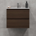 BATH DELUXE 03-060-64-84-01 - Badezimmerschrank mit Waschbecken KENWOOD 61 cm Walnuss