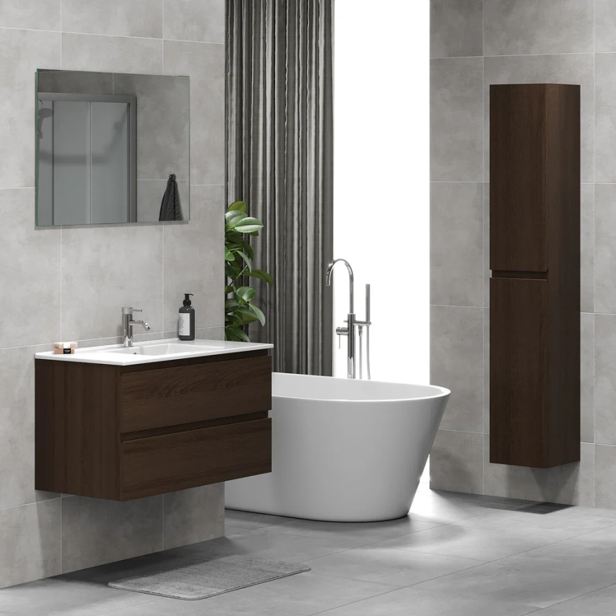 BATH DELUXE 04-030-64-84-01 - Badezimmerschrank KENWOOD 186 cm Walnuss