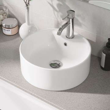 BATH DELUXE 06-038-09-11-00 - Aufsatzwaschbecken VIKEDAL Ø 38 cm Keramik/weiß