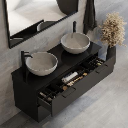 BATH DELUXE 06-039-19-23-00 - Aufsatzwaschbecken BERGEN Ø 39 cm Beton/Grau