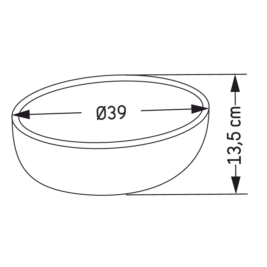 BATH DELUXE 06-039-19-23-00 - Aufsatzwaschbecken BERGEN Ø 39 cm Beton/Grau