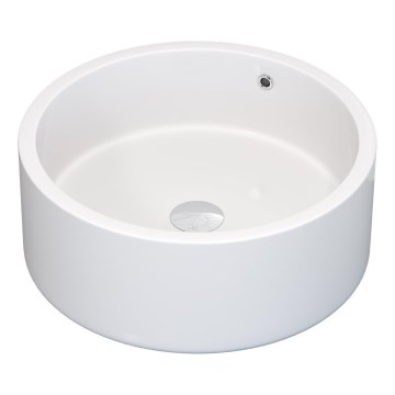 BATH DELUXE 06-041-53-11-00 - Aufsatzwaschbecken RUNDTOM Ø 41,5 cm Keramik/Hochglanzweiß