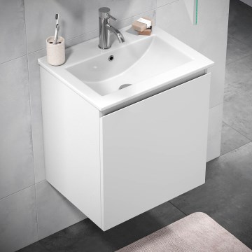 BATH DELUXE 09-050-63-01-01 - Badezimmerschrank mit Waschbecken KENWOOD 51 cm mattweiß