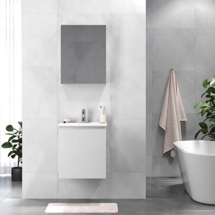 BATH DELUXE 09-050-63-01-01 - Badezimmerschrank mit Waschbecken KENWOOD 51 cm mattweiß