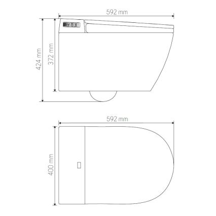 BATH DELUXE 21-040-02-11-00 - Wandhängende Toilette mit Bidet und Toilettensitz SoftClose TISVILDELEJE 1600W/230V weiß + Fernbedienung