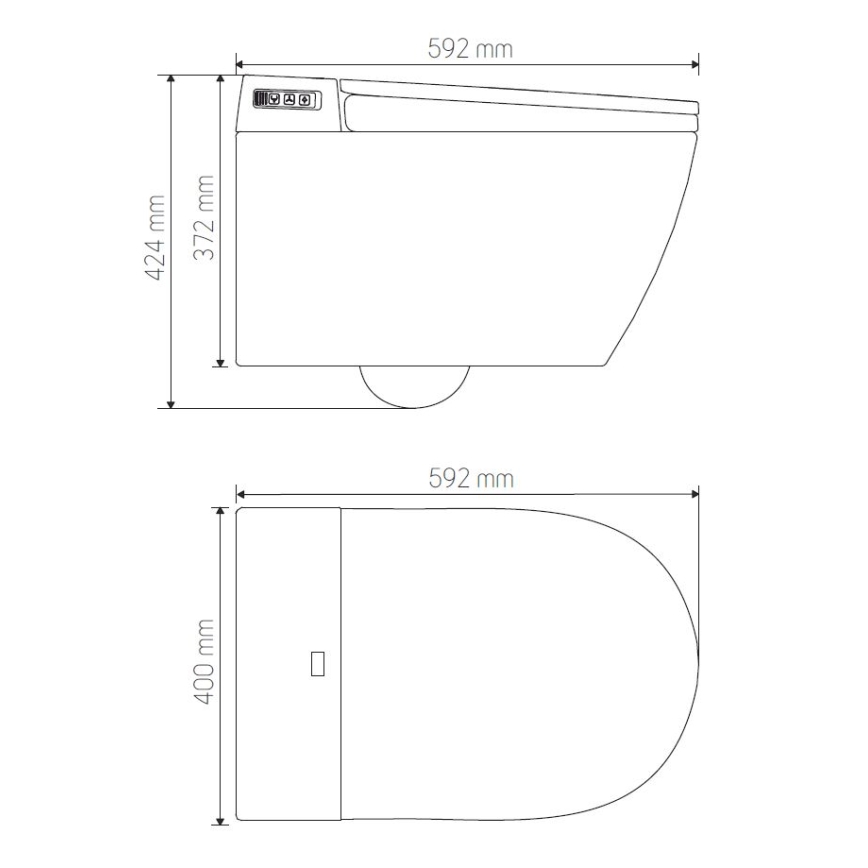 BATH DELUXE 21-040-02-11-00 - Wandhängende Toilette mit Bidet und Toilettensitz SoftClose TISVILDELEJE 1600W/230V weiß + Fernbedienung