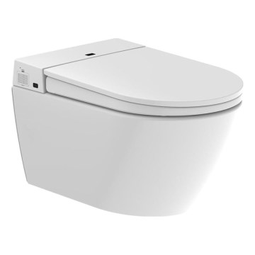 BATH DELUXE 21-040-02-11-00 - Wandhängende Toilette mit Bidet und Toilettensitz SoftClose TISVILDELEJE 1600W/230V weiß + Fernbedienung