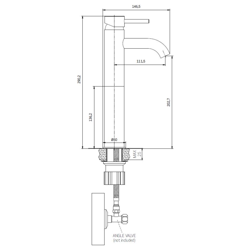BATH DELUXE 28-005-02-64-00 - Waschbeckenarmatur DRAGOR 29 cm glänzendes Messing