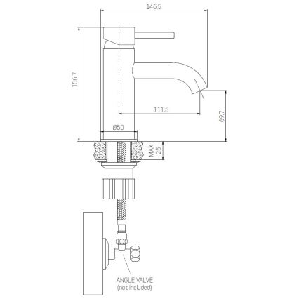BATH DELUXE 28-005-03-70-00 - Waschbeckenarmatur ANHOLT 15,6 cm gebürstetes Messing