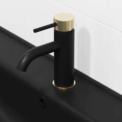 BATH DELUXE 28-005-03-72-00 - Waschbeckenarmatur ANHOLT 15,6 cm schwarz/Messing