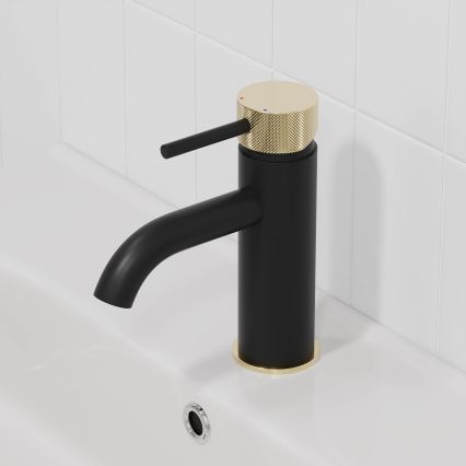 BATH DELUXE 28-005-03-72-00 - Waschbeckenarmatur ANHOLT 15,6 cm schwarz/Messing