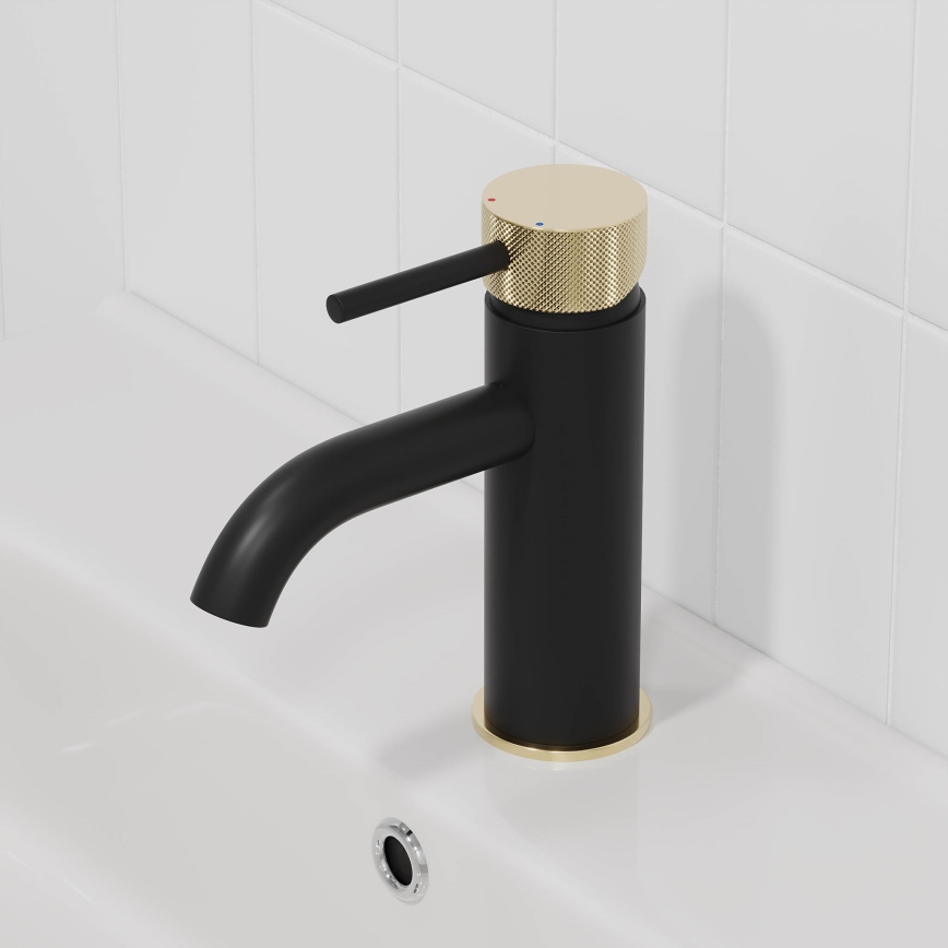 BATH DELUXE 28-005-03-72-00 - Waschbeckenarmatur ANHOLT 15,6 cm schwarz/Messing