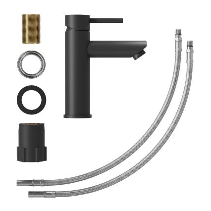 BATH DELUXE 28-017-03-02-02 - Waschbeckenarmatur RINGSTED 17,8 cm matt schwarz