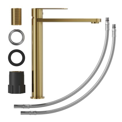 BATH DELUXE 28-027-02-64-02 - Waschbeckenarmatur TARNBY 27,3 cm glänzendes Messing