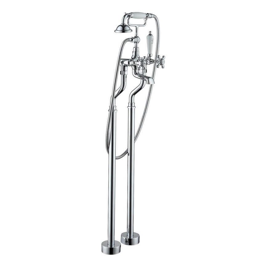 BATH DELUXE 28-108-01-60-00 - Freistehendes Badewannen-Set mit Armatur AEROSKOBING 106,3 cm glänzendes Chrom