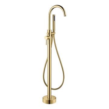 BATH DELUXE 28-114-01-64-00 - Freistehendes Badewannen-Set mit Armatur DRAGOR 116 cm glänzend Messing
