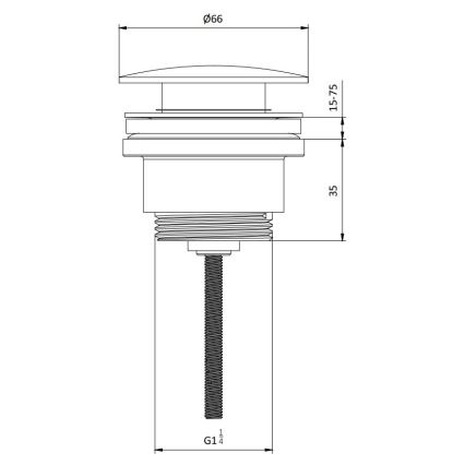 BATH DELUXE 33-004-05-70-04 - Waschbecken waste RODBY d 6,6 cm gebürstetes Messing