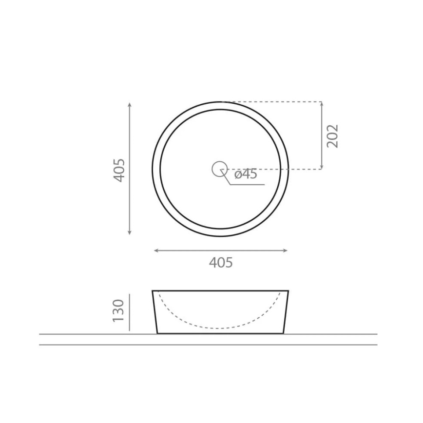 Bathco 00307 - Aufsatzwaschbecken DUAL Ø 40,5 cm Stein/Beige