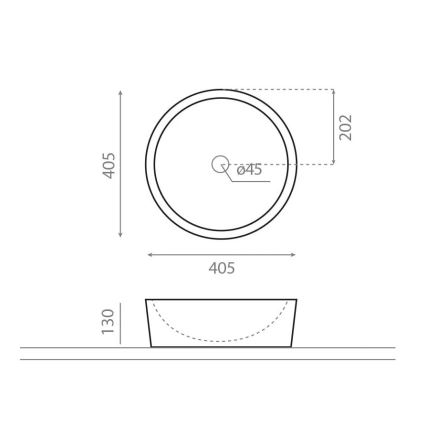 Bathco 00308 - Aufsatzwaschbecken DUAL Ø 40,5 cm Stein/Grau