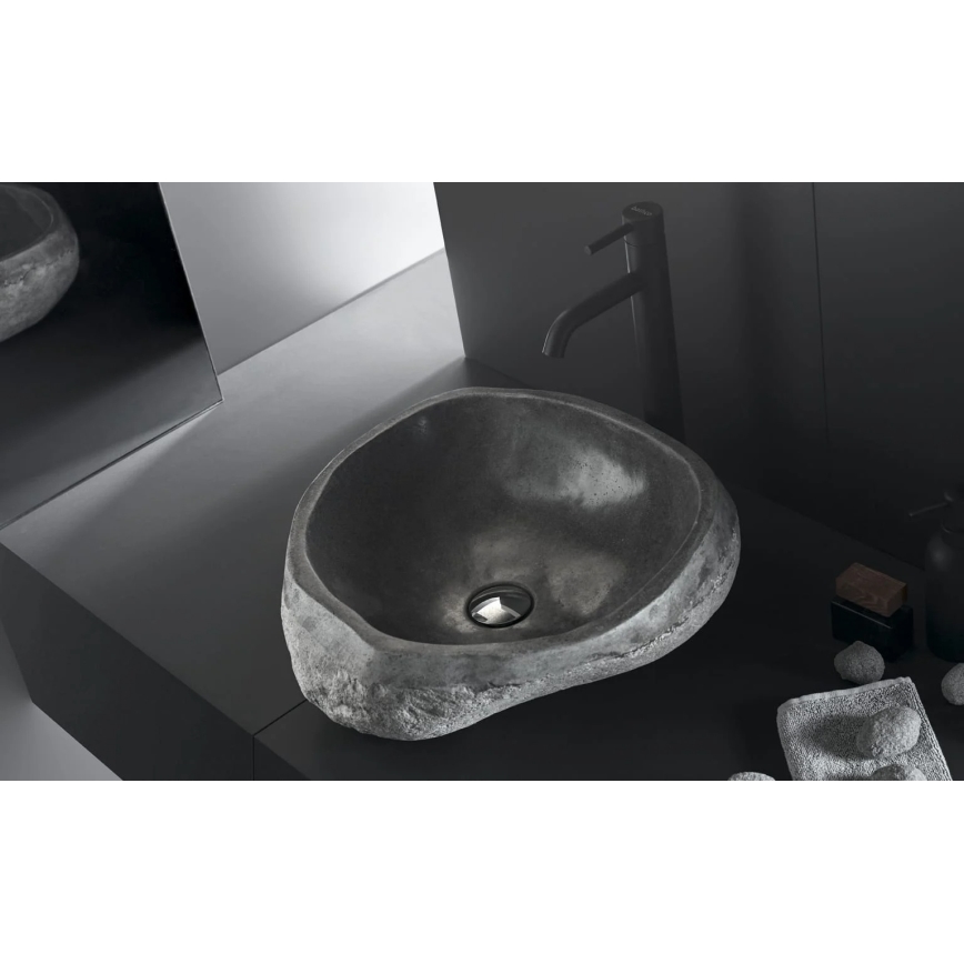 Bathco 00393 - Aufsatzwaschbecken RIO 52x47 cm Stein/Grau