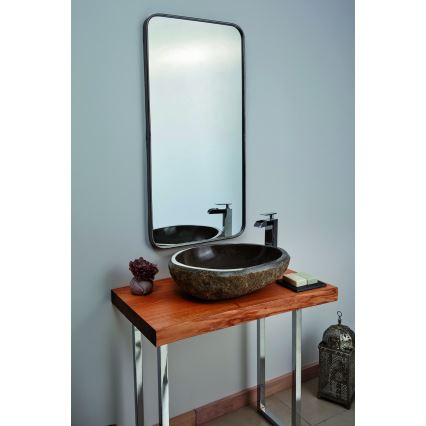 Bathco 00393 - Aufsatzwaschbecken RIO 52x47 cm Stein/Grau