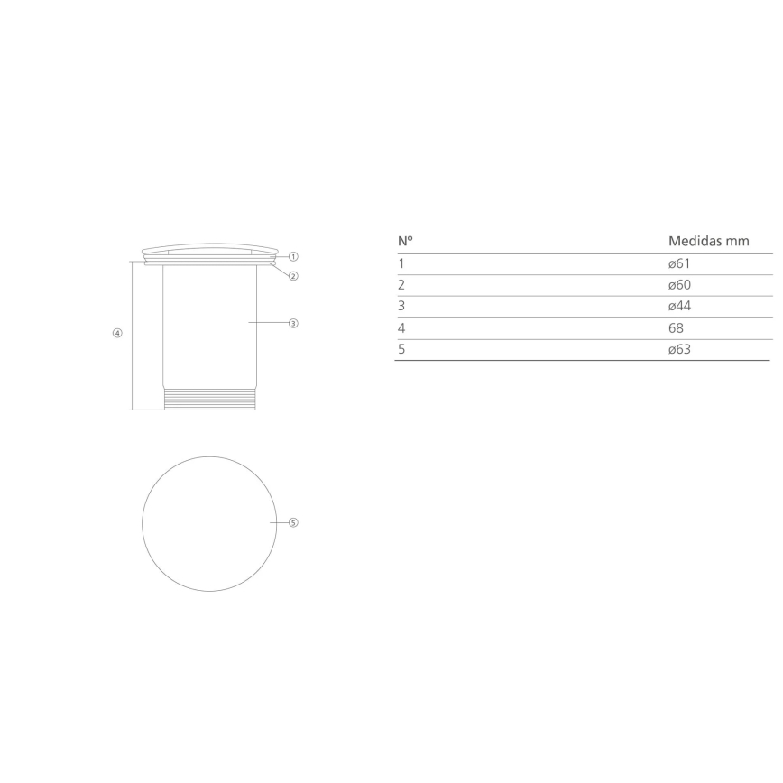 Bathco 0212BL - Waschbeckenablauf ohne Überlauf CLICK-CLACK Ø 6 cm mattweiß