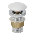 Bathco 0212MT- Waschbeckenablauf ohne Überlauf CLICK-CLACK Ø 6 cm glänzender Chrom / mattweiß