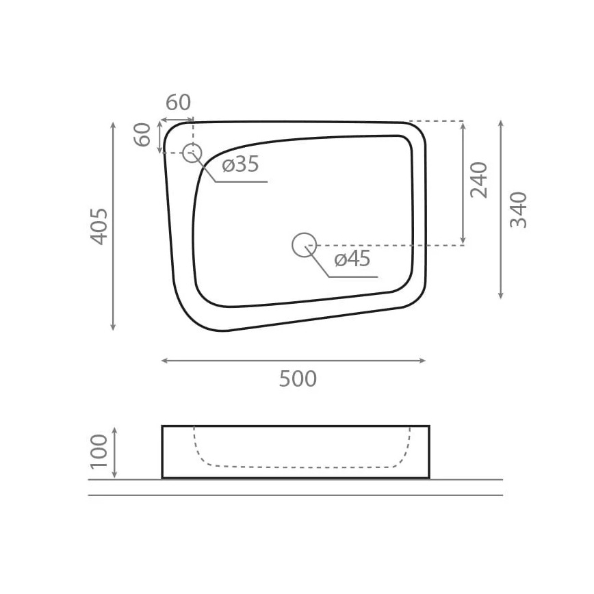 Bathco 4001 - Aufsatzwaschbecken ARAGON 50x40,5 cm Porzellan/Weiß