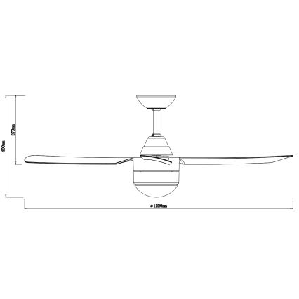 BAYSIDE 531018 - Deckenventilator MEGARA 2xE14/15W/230V schwarz + Fernbedienung