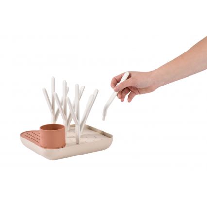 Beaba - Abtropfgestell für Flaschen beige/orange