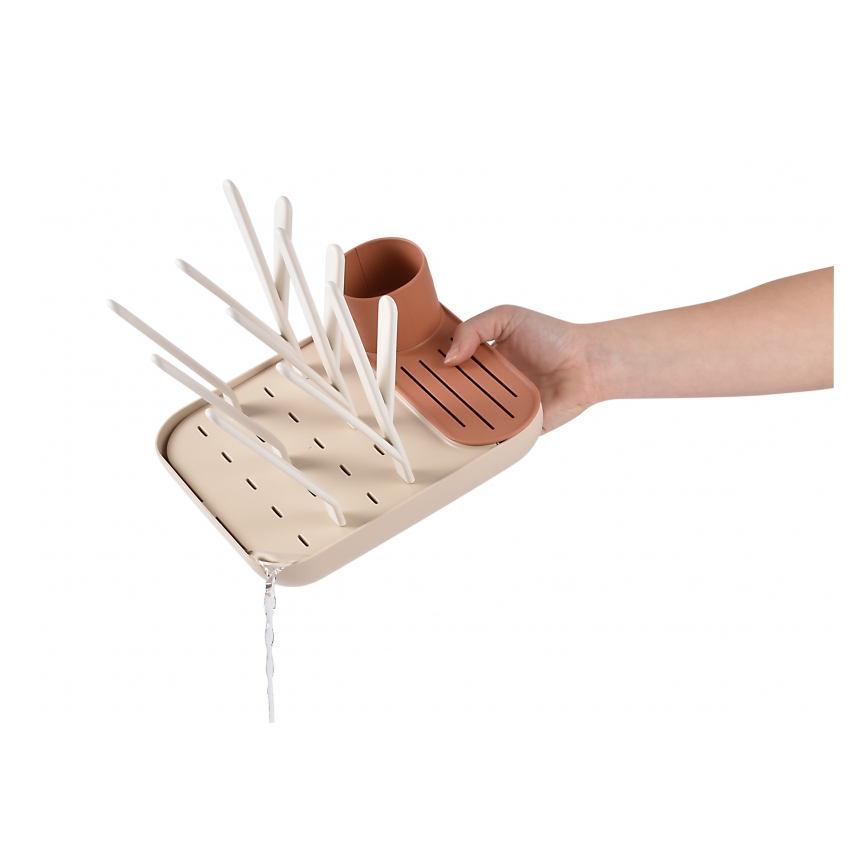 Beaba - Abtropfgestell für Flaschen beige/orange