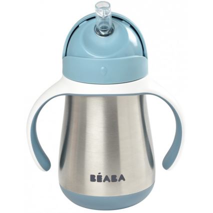 Beaba - Isolierbecher mit Strohhalm, 250 ml, blau