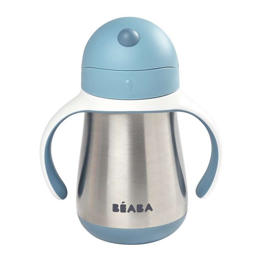 Beaba - Isolierbecher mit Strohhalm, 250 ml, blau