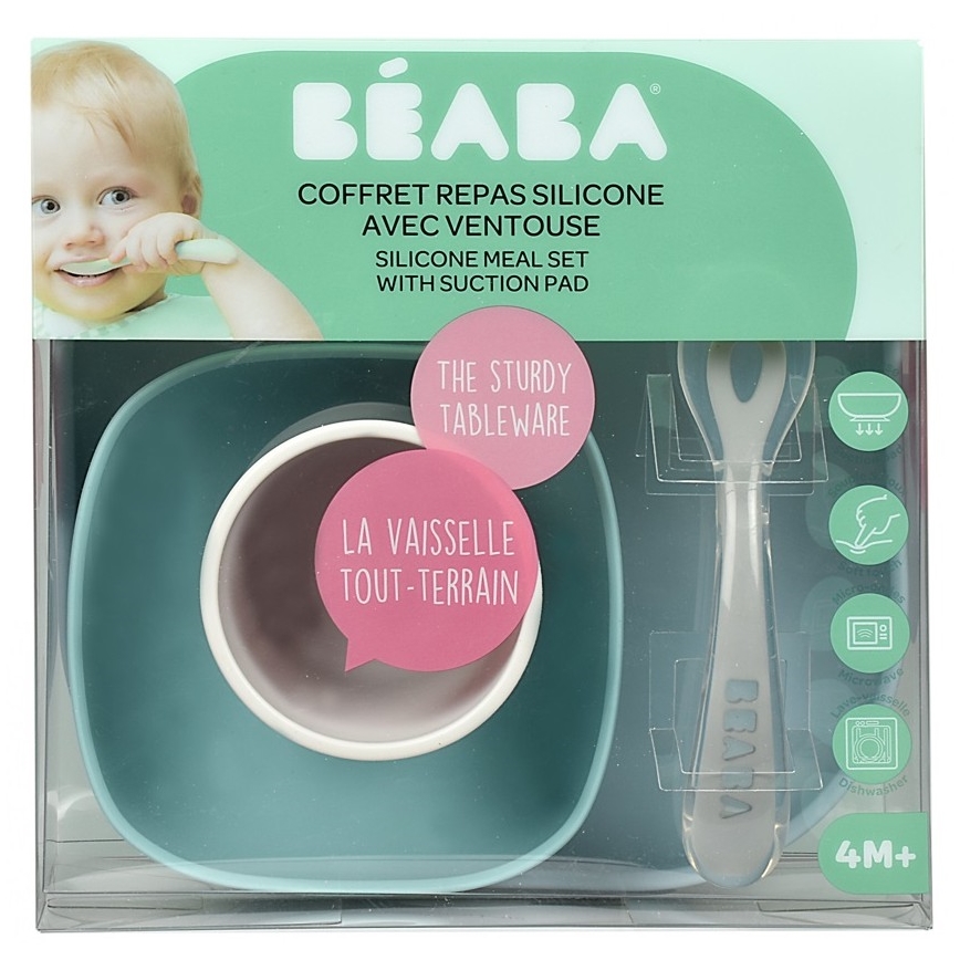 Beaba - Kinder-Essgeschirrset Dschungel 4-teilig