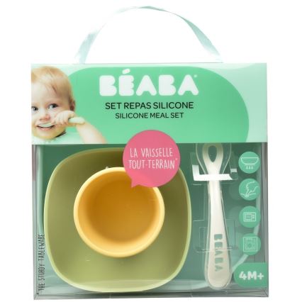 Beaba – Kinder-Essgeschirrset Yellow 4 teilig