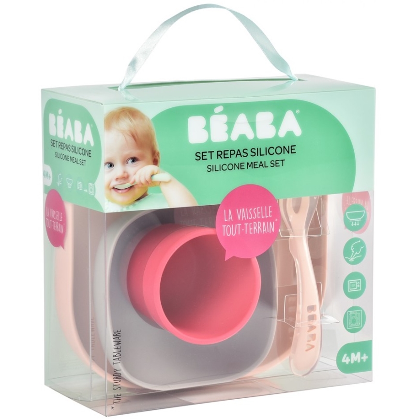Beaba - Kinderbesteck-Set Pink 4-teilig