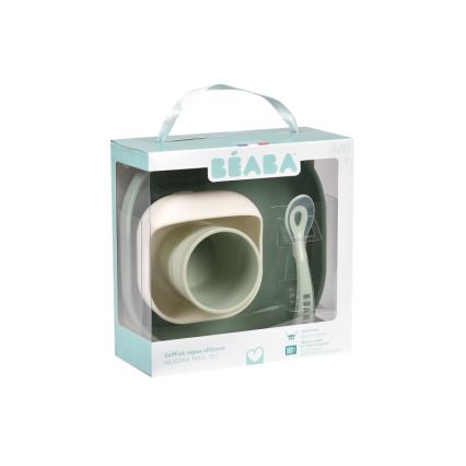 Beaba - Kindergeschirrset Salbeigrün, 4-teilig