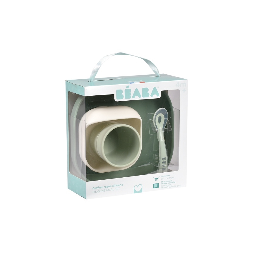 Beaba - Kindergeschirrset Salbeigrün, 4-teilig