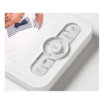 Beaba - Intelligentes, wiederaufladbares Babyphone mit Monitor ZEN NIGHT, 720p, 5 V, 4000 mAh, Wi-Fi, weiß