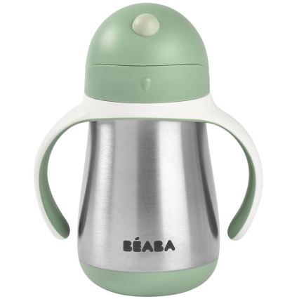 Beaba – Thermoisolierter Becher mit Strohhalm 250 ml grün