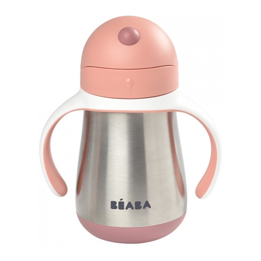 Beaba - Thermoisolierter Becher mit Strohhalm 250 ml rosa