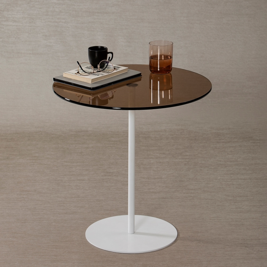 Beistelltisch CHILL 50x50 cm weiß/bronzen